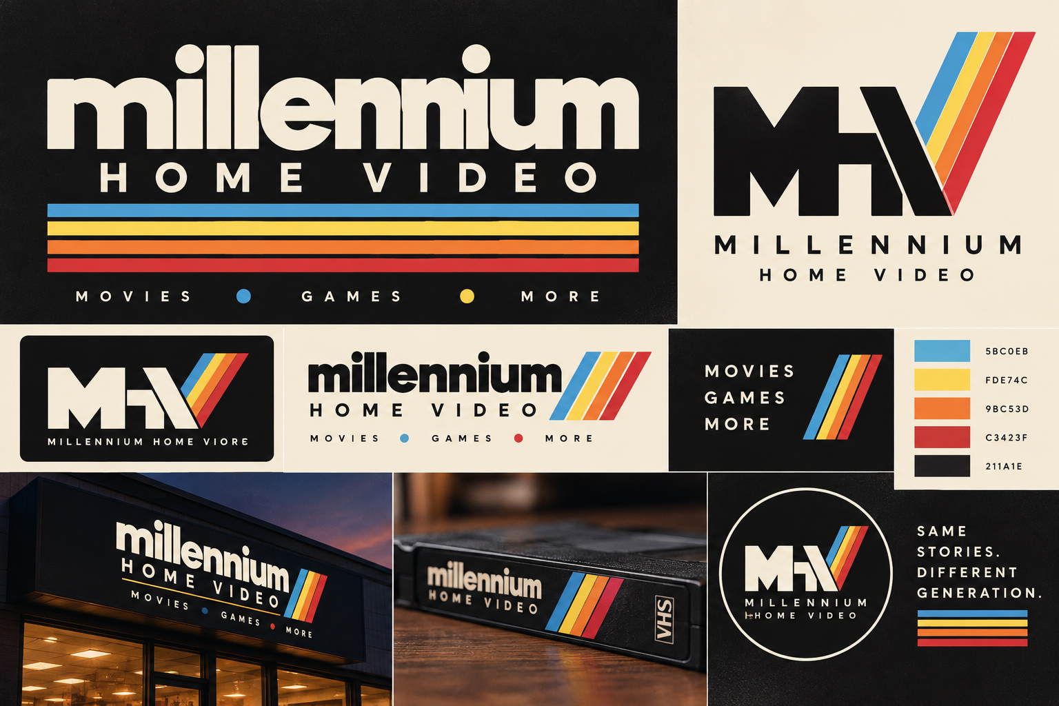 Millennium Home Video identity board